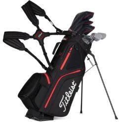 Titleist Hybrid 5 Stand Bag -Golf Shop titleist 2023 hybrid 5 stand bag black black red straps itempicture