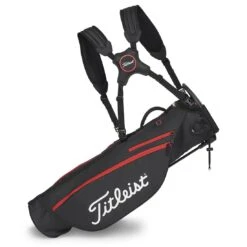 Titleist Premium Carry Bag -Golf Shop titleist 2023 premium carry bag black black red straps itempicture