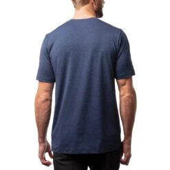 TravisMathew Scenic Vista Active Tee -Golf Shop travismathew scenic vista active tee heather blue back itempicture