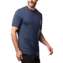 TravisMathew Scenic Vista Active Tee -Golf Shop travismathew scenic vista active tee heather blue side itempicture