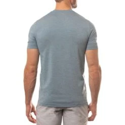 TravisMathew Scenic Vista Active Tee -Golf Shop travismathew scenic vista active tee heather copen blue back itempicture