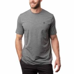 TravisMathew Scenic Vista Active Tee -Golf Shop travismathew scenic vista active tee heather grey front itempicture