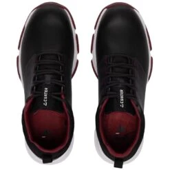 TravisMathew Cuater The Ringer Spiked Golf Shoes Black/Ruby Wine -Golf Shop travismathew the ringer spiked golf shoes black ruby wine top itempicture
