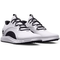 Under Armour Charged Draw 2 SL Golf Shoes White/Black -Golf Shop under armour charged draw 2 sl golf shoes white black pair itempicture